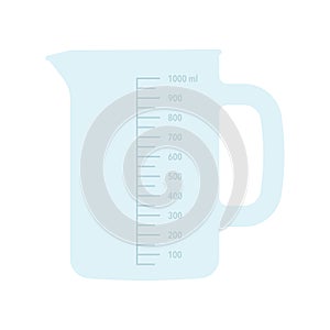 Glass or plastic empty measuring cup for prepare and mixing