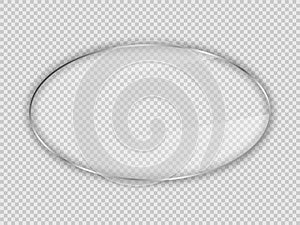 Glass plate in oval frame