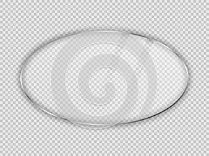 Glass plate in oval frame