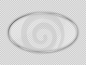 Glass plate in oval frame