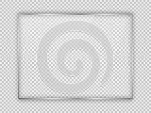 Glass plate in rectangle frame