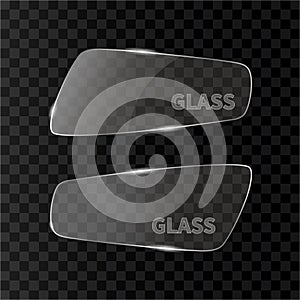 Glass plates on a dark background. Vector illustration.