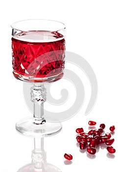 Glass of pomegranate juice