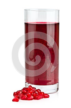 Glass of pomegranate juice