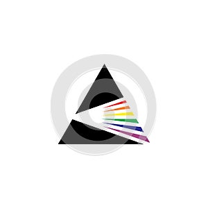 glass prism light spectrum dispersion logo icon photo