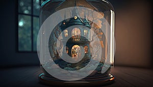 The Glass Prison. surreal mystical fantasy artwork. Generative AI