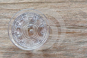 Glass of pure purified mineral drinking water on table