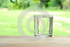 Glass of purified water