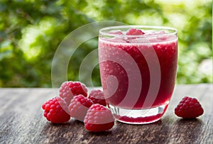 Glass of raspberry lime cooler with raspberry skewers, lime slices, and ice cubes, garnished with a lime twist. AI