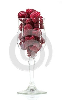 Glass with raspberrys
