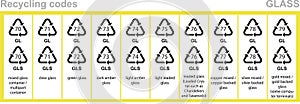 Glass recycling codes