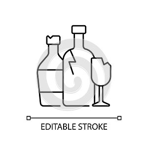 Glass recycling linear icon