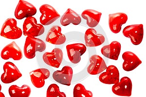 Glass red heart background