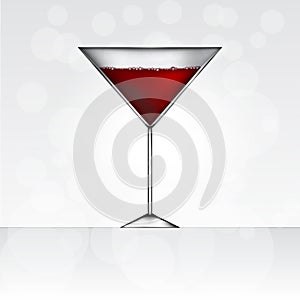 Glass of red martini