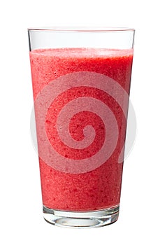 glass of red smoothie