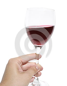 A glass of red wine