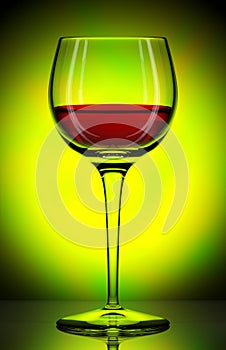 Glass with red wine, 3d illustration