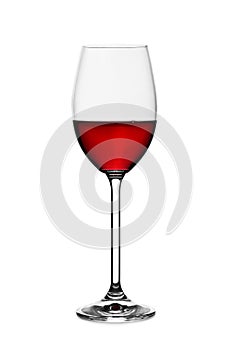 Glass with red wine isolated