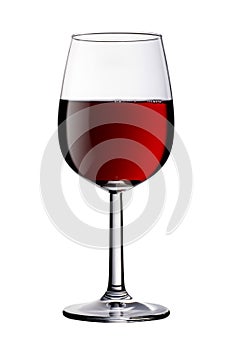 Glass of red wine isolated clipping path included