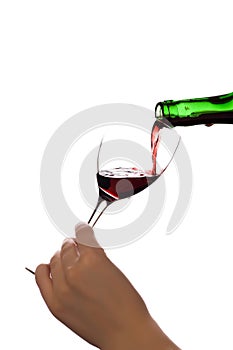 Glass of red wine (isolated on white)