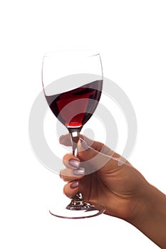 Glass of red wine (isolated on white)