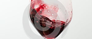 Glass of red wine, pouring drink at luxury holiday tasting event, quality control splashing liquid motion background for oenology