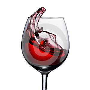 Glass of Red Wine Splash