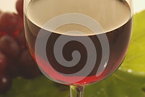 Glass of red wine  on white background