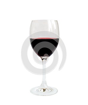 Glass of red wine on a white background. Alcohol concept bacground.