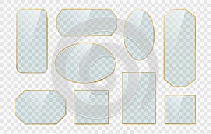 Glass reflection gold frames