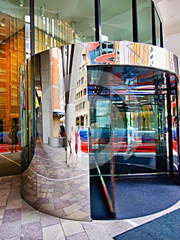 Glass Revolving Door, Modern Office Building, Sydney CBD, Australia