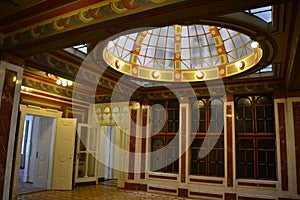 Glass roof Art deco style architecture and interior