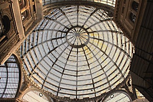 Glass roof of Galleria Umberto, Naples, Italy, Europe.