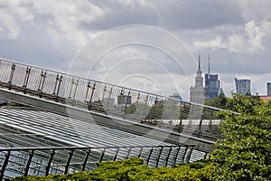 glass roof of the science library in Warsaw, Poland