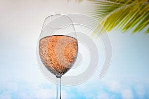 Glass Of  Rose Champagne Sparkling Wine