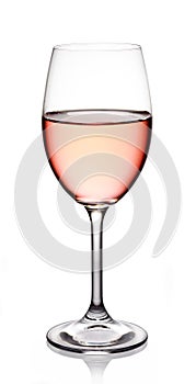 Glass of rose wine