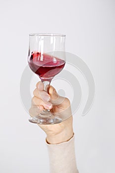 Rose wine in a glass