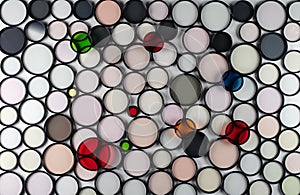 Glass round filters of different colors and sizes