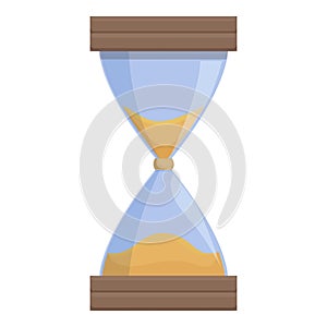 Glass sand timer icon cartoon vector. Waiting loading