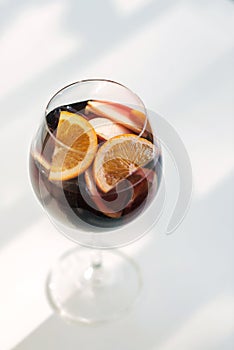 Glass of sangria spanish red wine cocktail drink