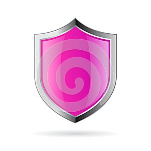 Glass shiny shield vector icon