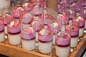 Glass shots pastry wedding catering food