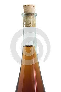 Glass single elegant bottle of alcohol drink like wisky, cognac, rom or liquor