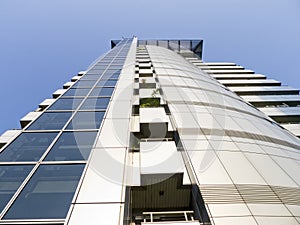 Glass skyscraper buildings