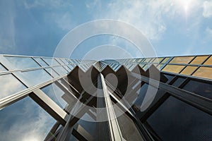 Glass skyscraper growing into the sky in Toronto, Canada