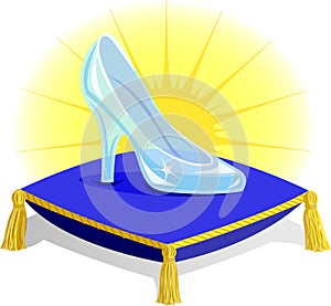 Glass Slipper on Pillow/eps