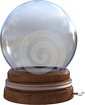 Glass Snow Globe, Empty, Isolated