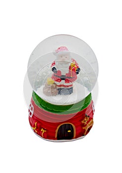 glass snow globe with snow inside santa Claus figurine christmas decoration gift Santa Claus Christmas new year