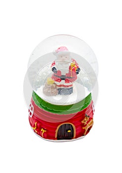 glass snow globe with snow inside santa Claus figurine christmas decoration gift Santa Claus Christmas new year