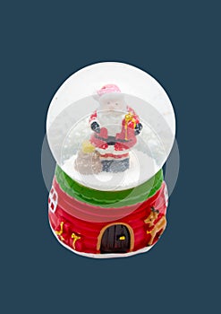 glass snow globe with snow inside santa Claus figurine christmas decoration gift Santa Claus Christmas new year